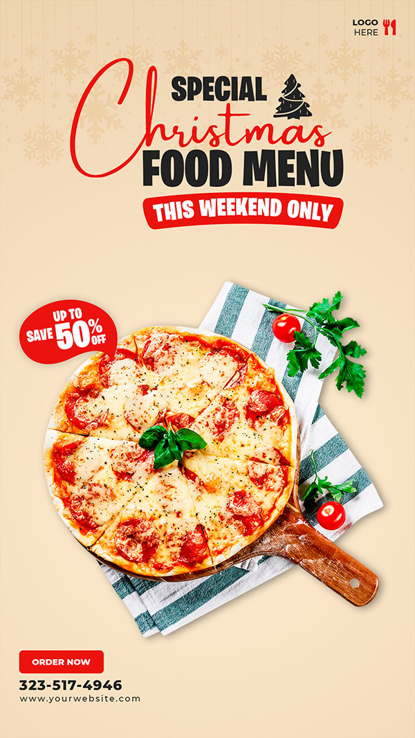 Poster quảng cáo bánh Pizza phô mai K20 file PSD