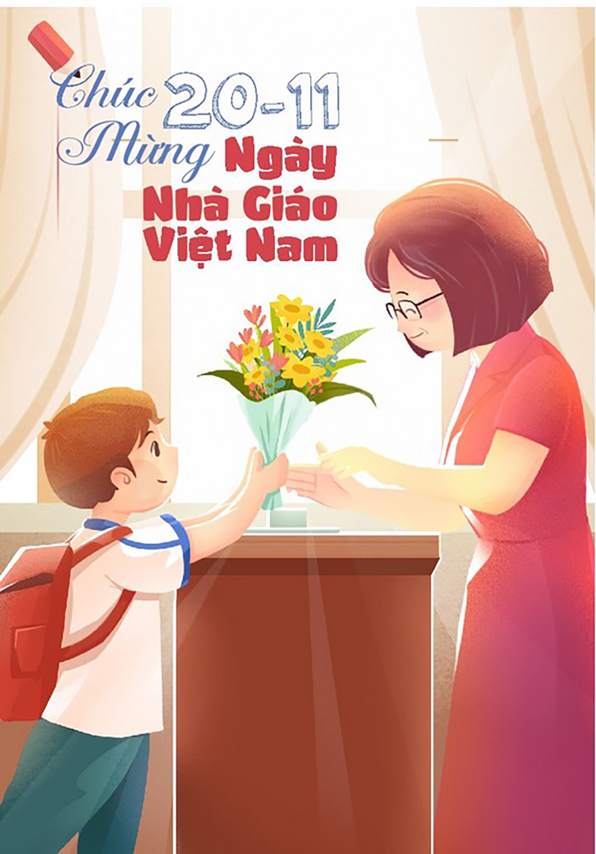 Phông nền tri ân thầy cô chào mừng Ngày Nhà Giáo Việt Nam 20.11 File Corel 23