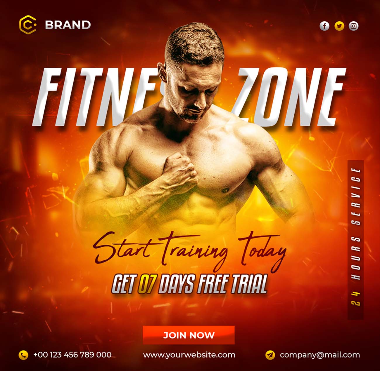 Poster quảng cáo phòng tập gym F39 file PSD