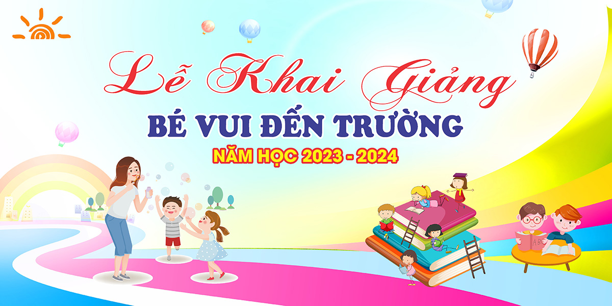 Backdrop Phông nền lễ khai giảng trường mầm non - File Corel số 3