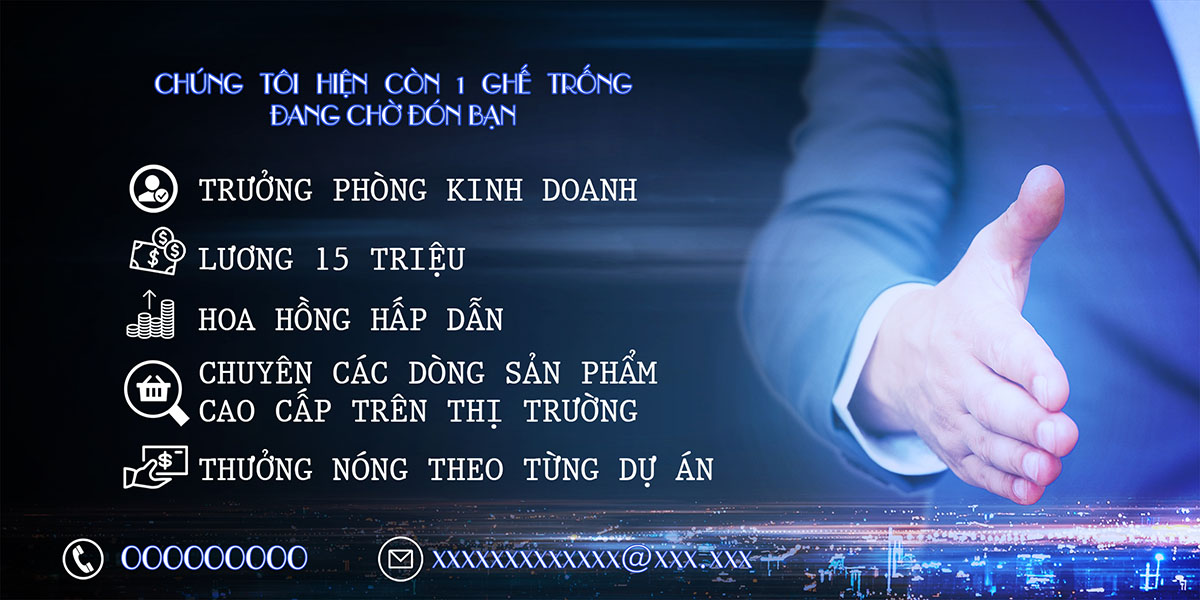 Banner tuyển dụng giám đốc nhân sự file PSD mẫu O54