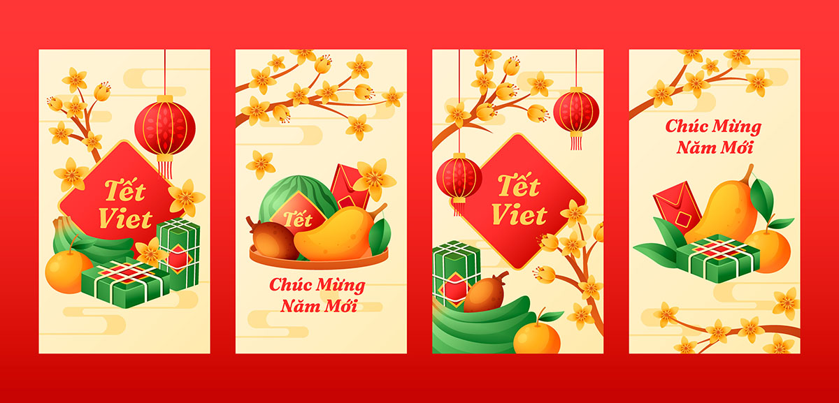 Poster dịp tết cổ truyền file vector mẫu 25R1808