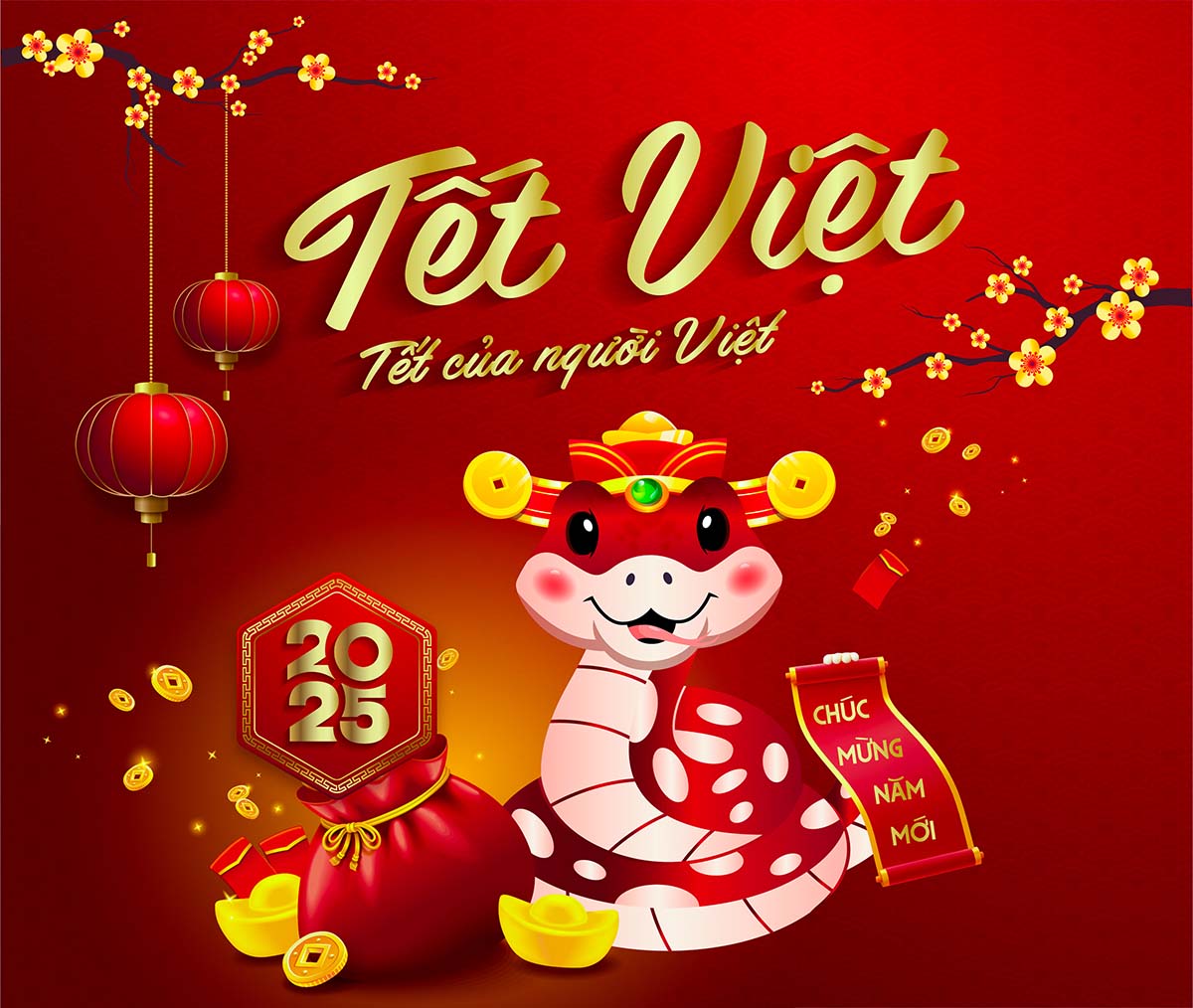 Banner con tắn dịp tết nguyên đán file vector mẫu 25R1144