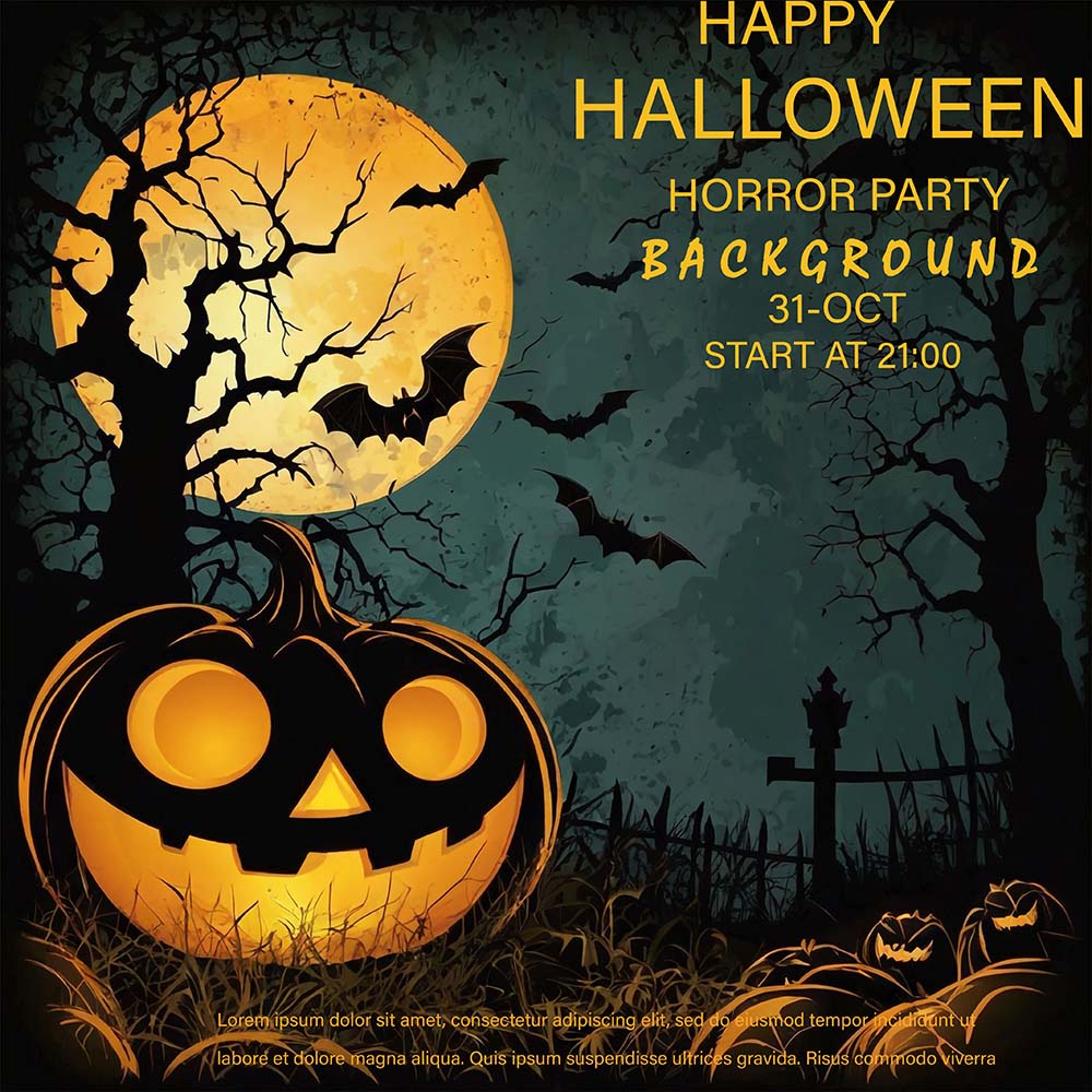 Banner bí ngô ma quái halloween file PSD - mẫu số 770