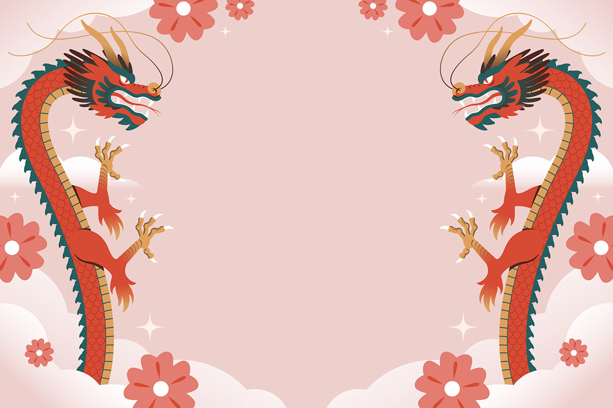 Background rồng đỏ file vector mẫu số 638