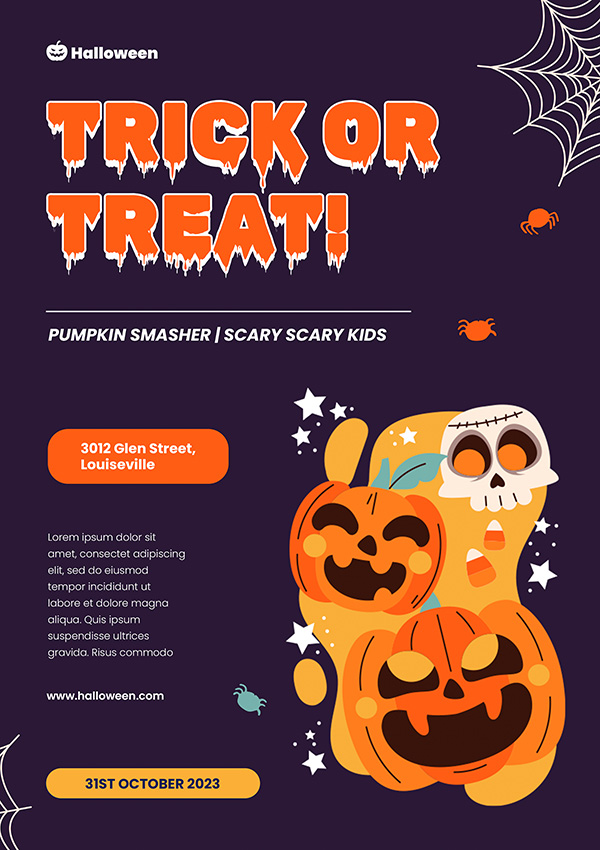 Poster lễ hội halloween file PSD mẫu MB411