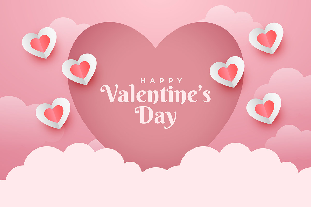 Banner ngày valentine nền hồng file vector mẫu số 353