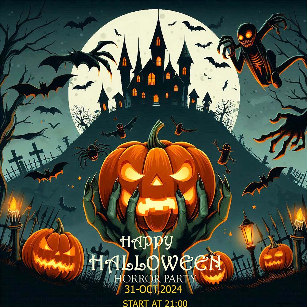 Poster lễ hội halloween file PSD mẫu MB384