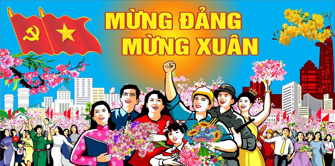 Pano mừng Đảng mừng xuân 2024 file CDR mẫu D10