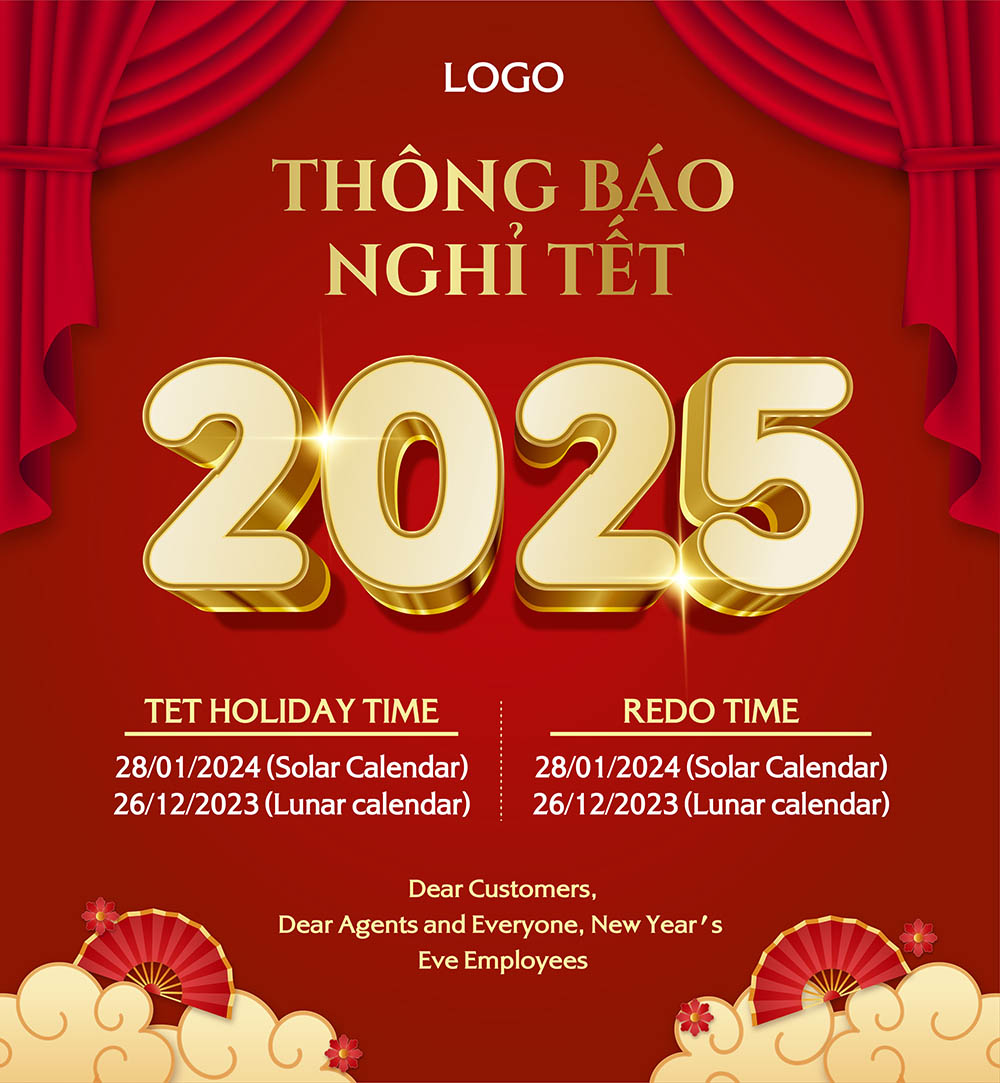 Banner thông báo nghỉ tết 2025 file vector - mẫu số 422