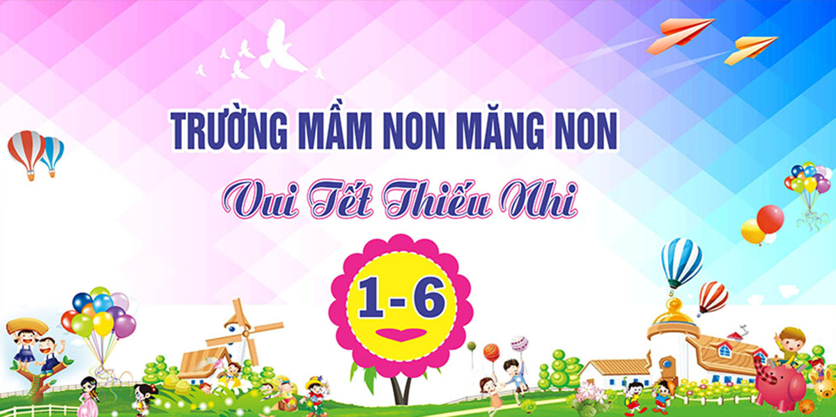 Banner vui chơi ngày quốc tế thiếu nhi file CDR mẫu TN36