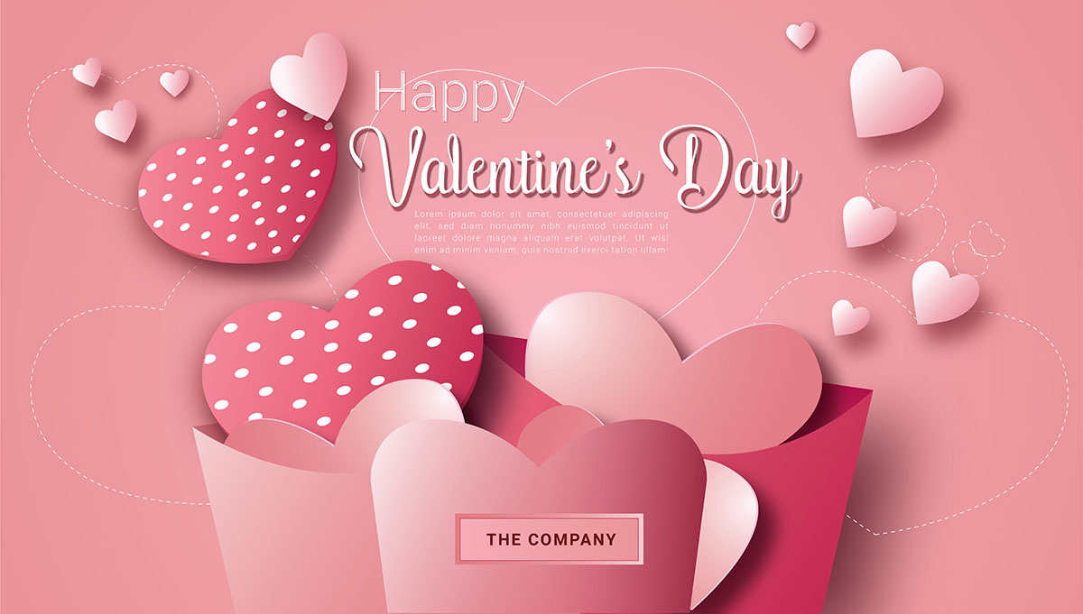 Banner hình ảnh trái tim valentine file vector mẫu số 813