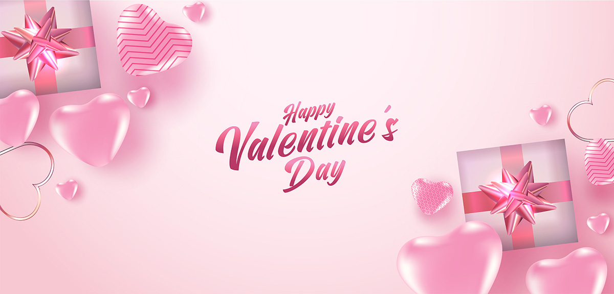 Banner ngày lễ valentine lãng mạn file vector mẫu BV378