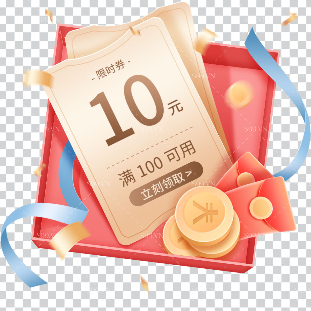 Hình ảnh voucher giảm giá 10% file PNG mẫu VC89