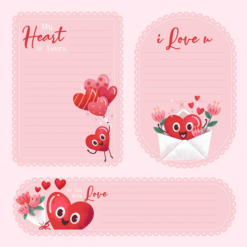 Banner bục trái tim hồng ưu đãi ngày valentine file vector mẫu số 364