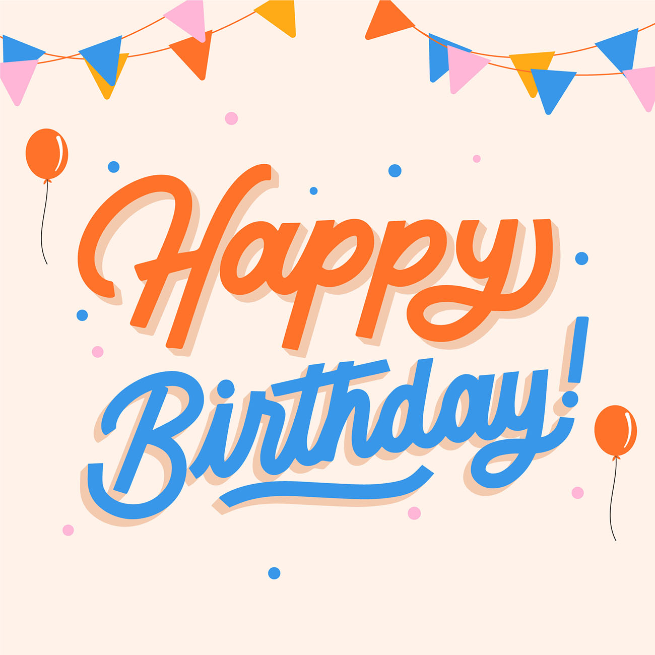 Bộ chữ typo happy birthday file EPS và AI mẫu K77