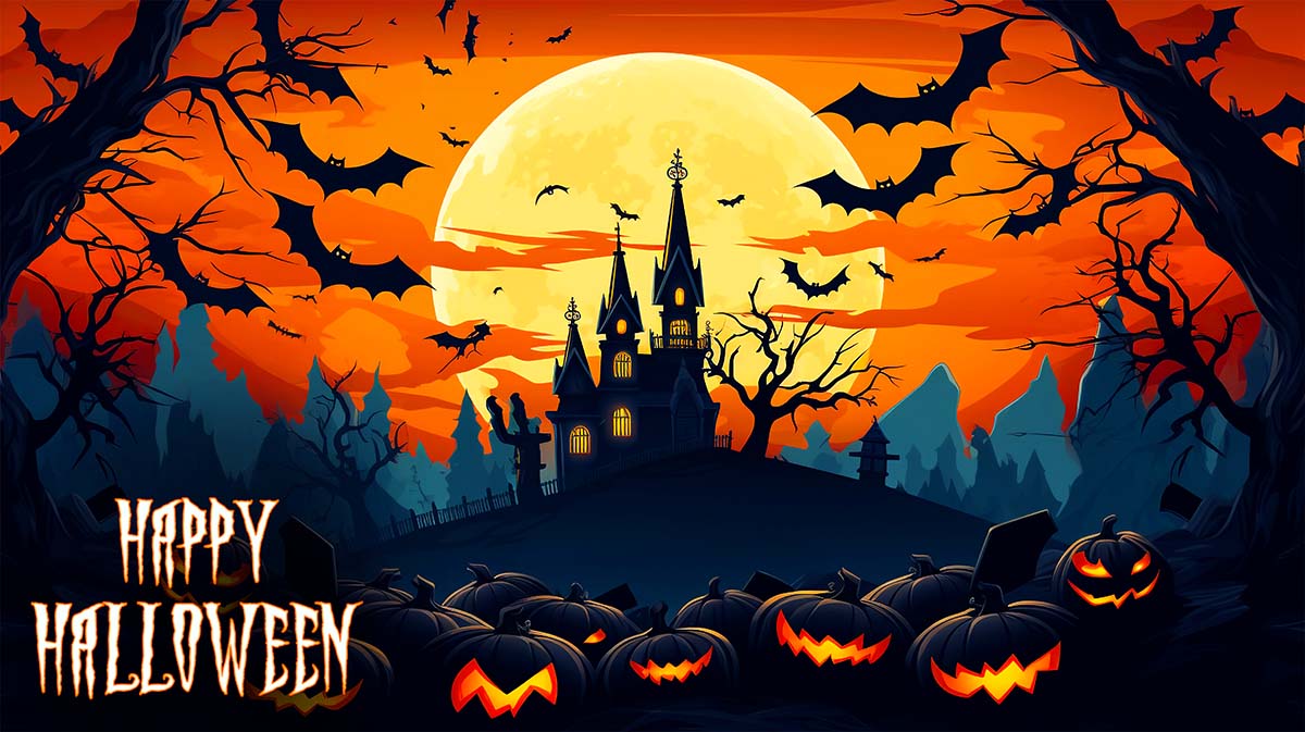 Background lễ hội halloween file PSD mẫu MB342