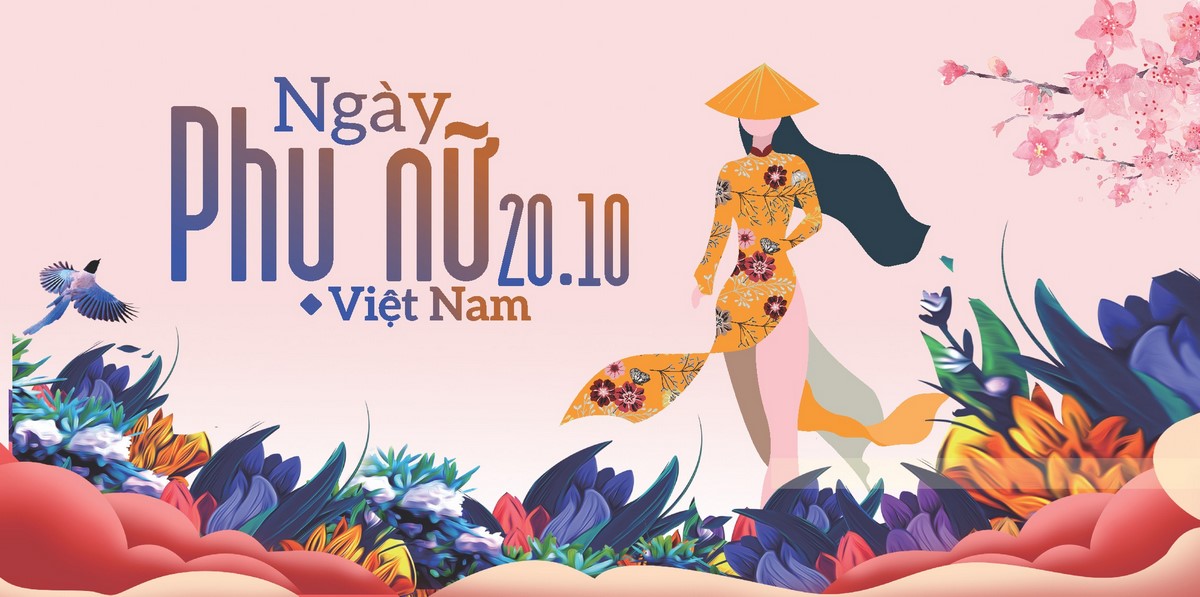 Banner chúc mừng ngày phụ nữ việt nam file CDR mẫu PN296