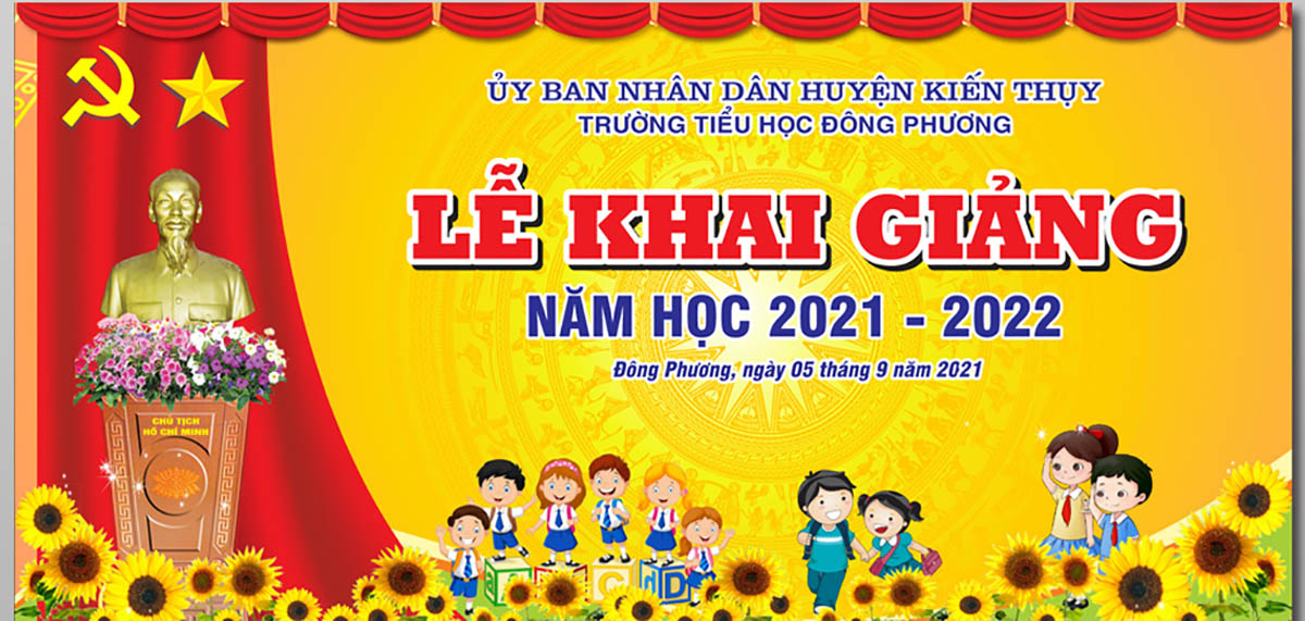 Backdrop lễ khai giảng file Corel - mẫu số 564