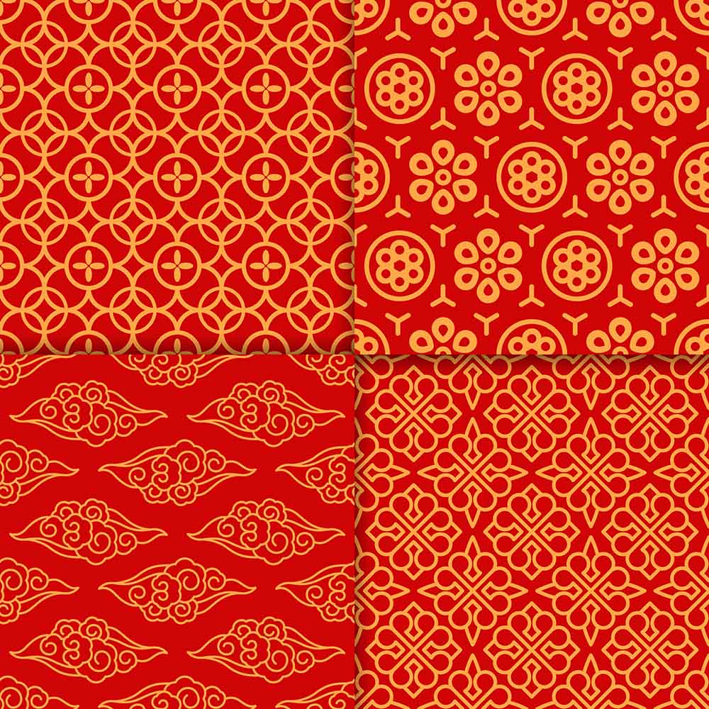 Pattern họa tiết ngày tết file vector mẫu 25R1320