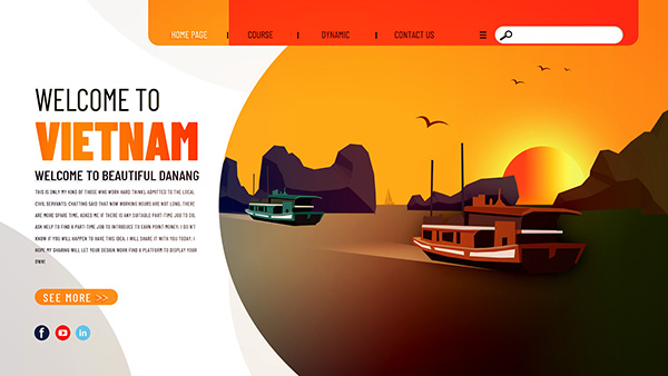 Banner quảng bá du lịch biển việt nam file PSD mẫu D5