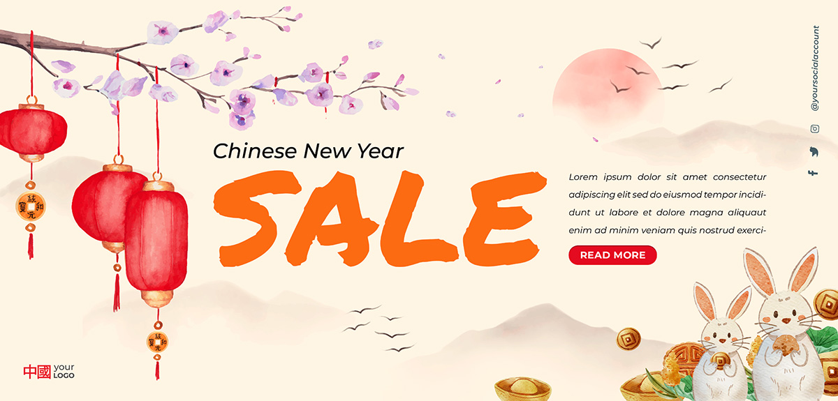 Banner sale dịp tết nguyên đán file vector mẫu 25R1147