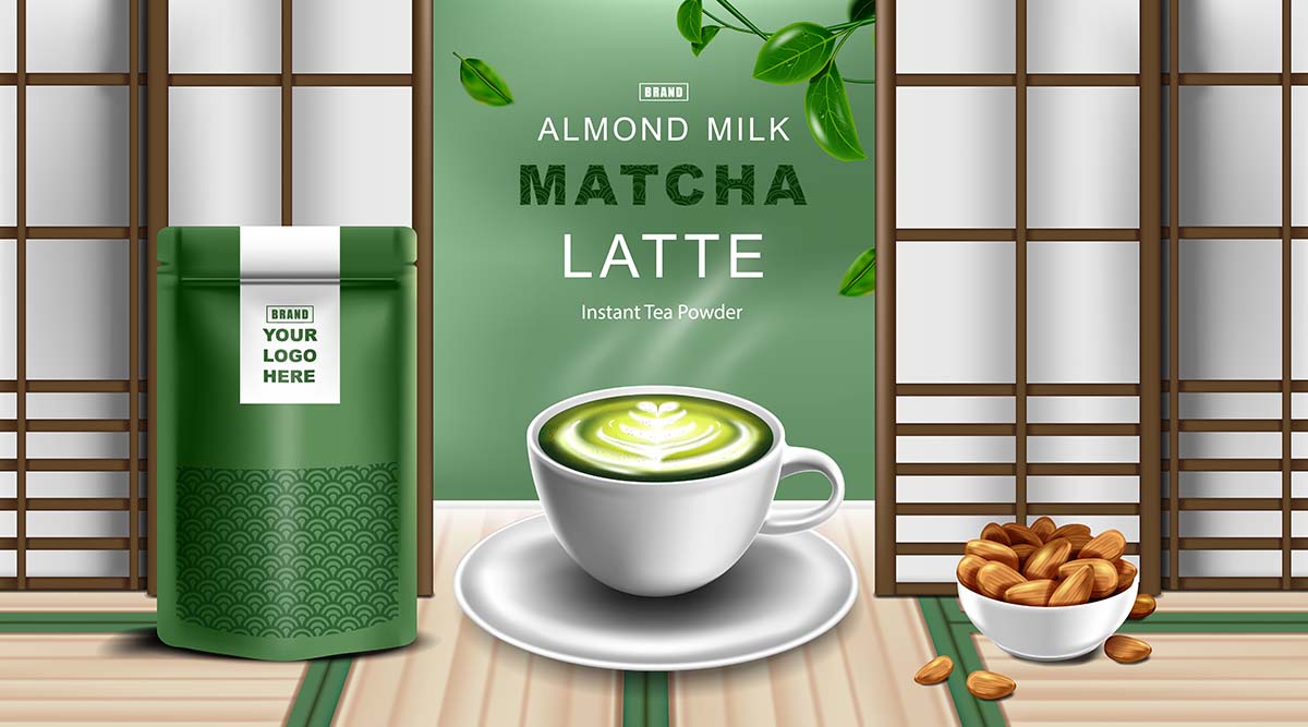 Banner quảng cáo matcha latte file vector mẫu số 690