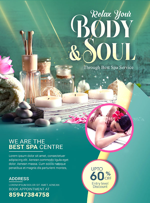 Poster quảng cáo dịch vụ spa file PSD mẫu KF38