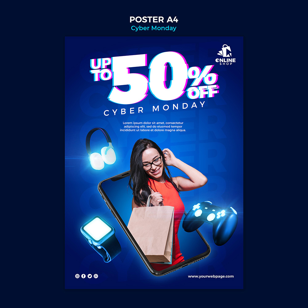 Poster quảng cáo điện thoại file PSD mẫu DT123