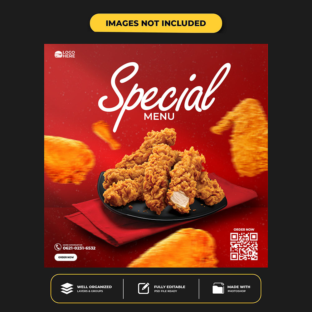 Poster quảng cáo gà rán KFC file PSD mẫu GR88