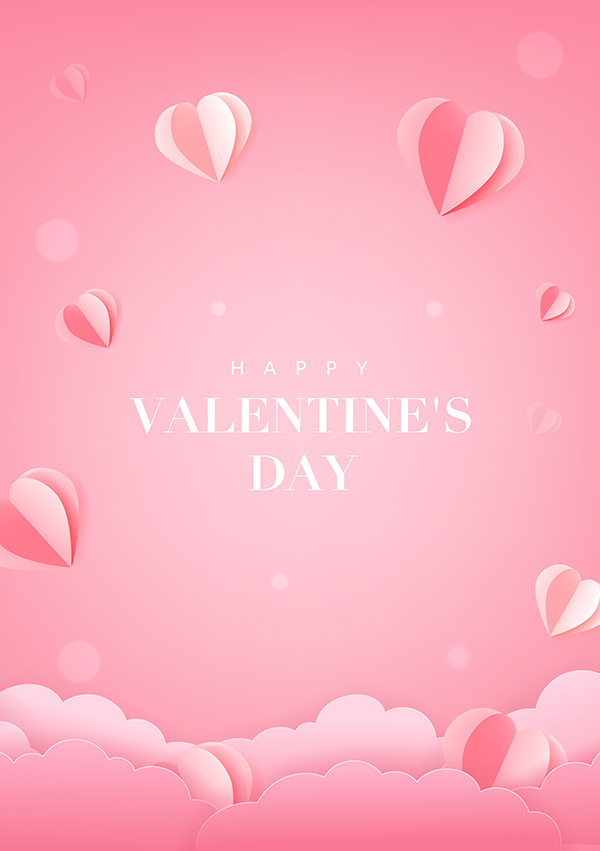 Postet ngày valentine nền hồng dễ thương file vector mẫu số 249