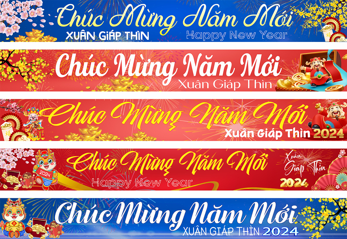 Băng rôn chúc mừng năm mới mẫu 017 - File Corel