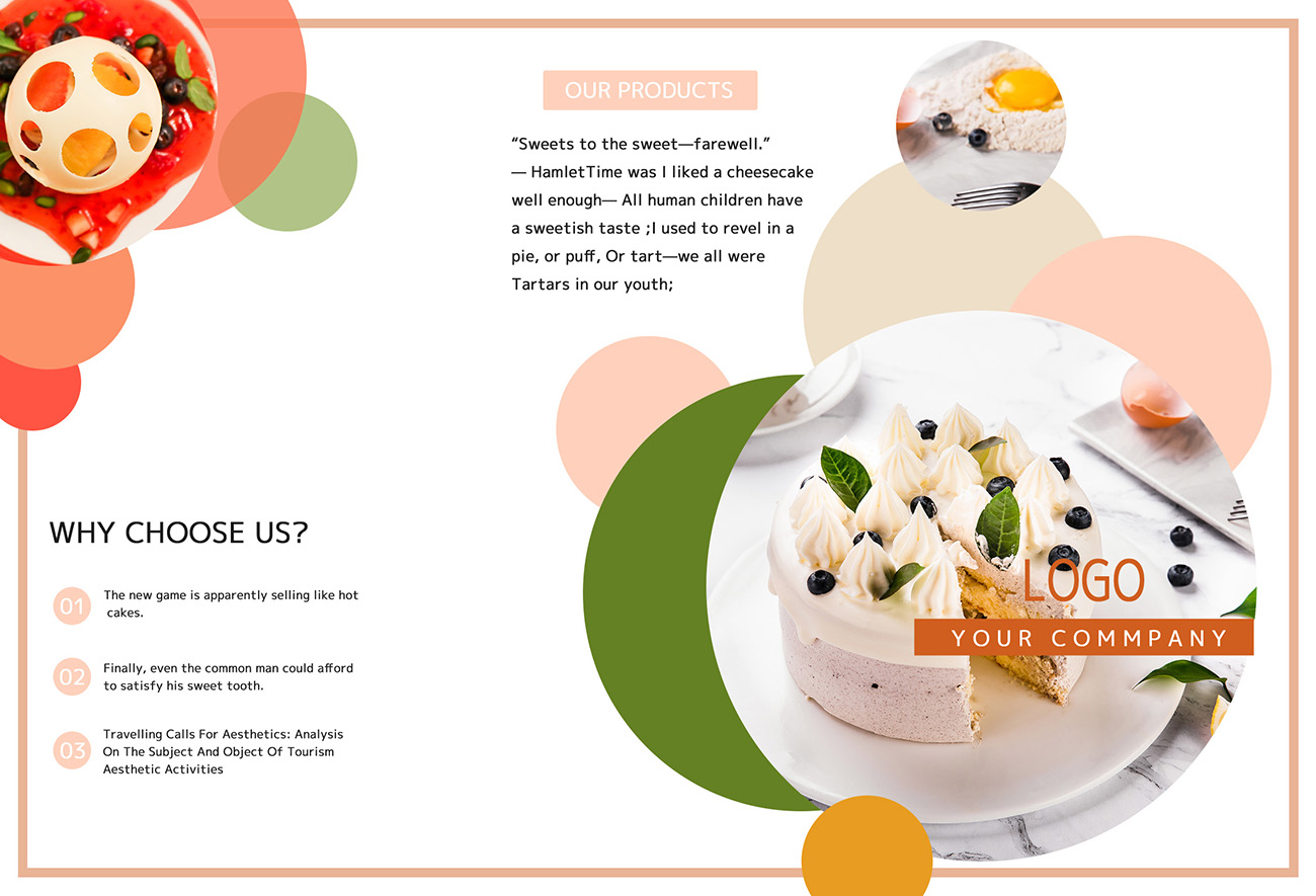 Brochure lĩnh vực kinh doanh bánh file PSD mẫu D27