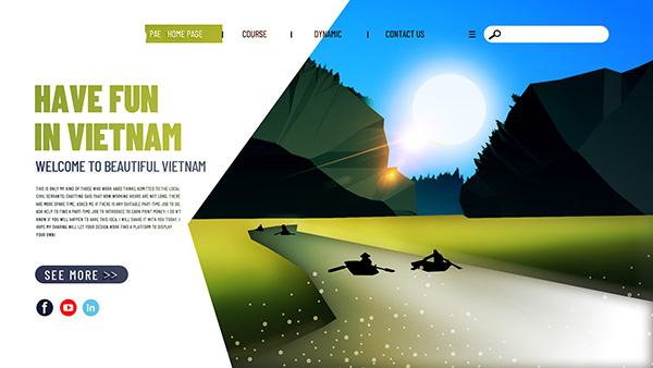 Banner quảng bá du lịch tràng an file PSD mẫu D12