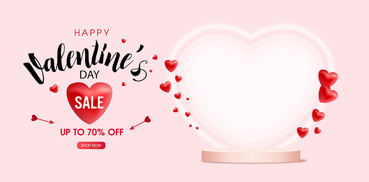 Banner ngày lễ valentine file vector mẫu BV297