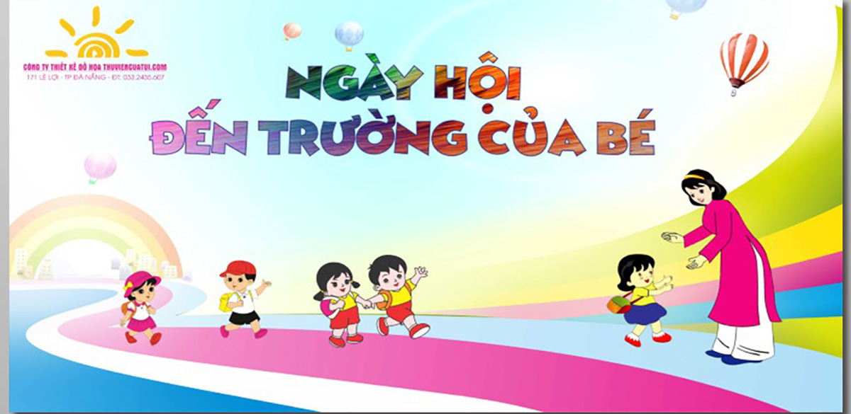 Banner ngày hội đến trường file Corel - mẫu số 132