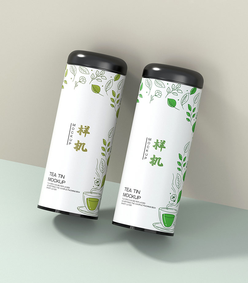 Mockup bao bì sản phẩm trà mẫu T61 PSD