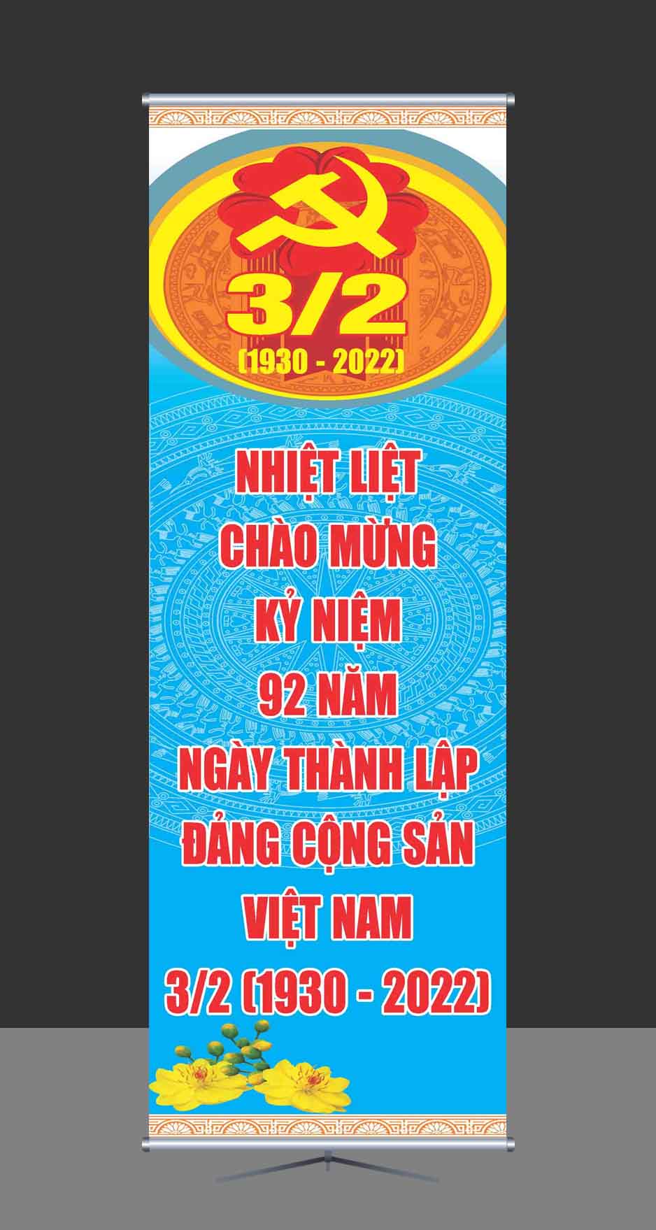 Phướn mừng ngày thành lập Đảng Cộng Sản Việt Nam file corel mẫu số 2422