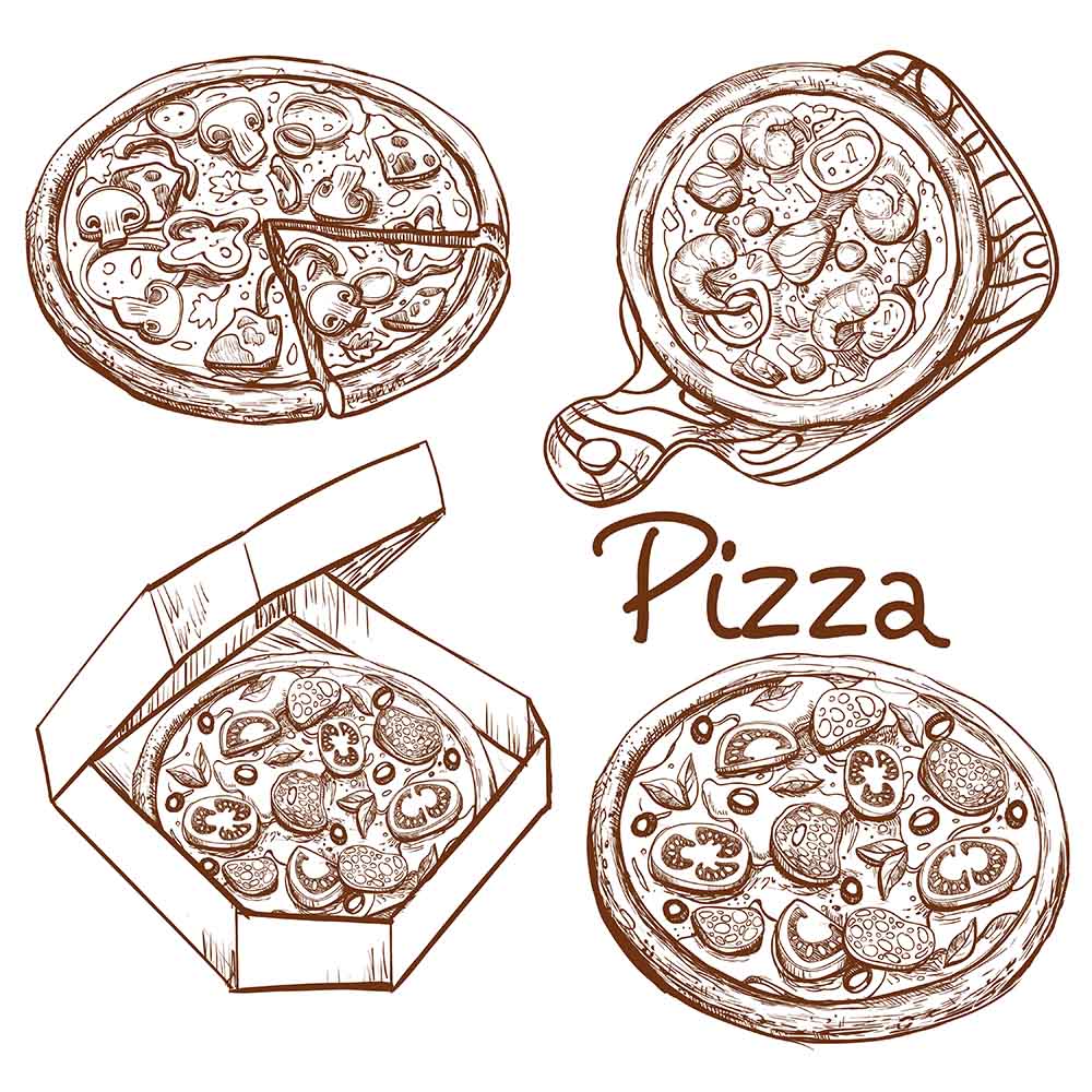 Hình minh họa bánh pizza file EPS - mẫu số 658