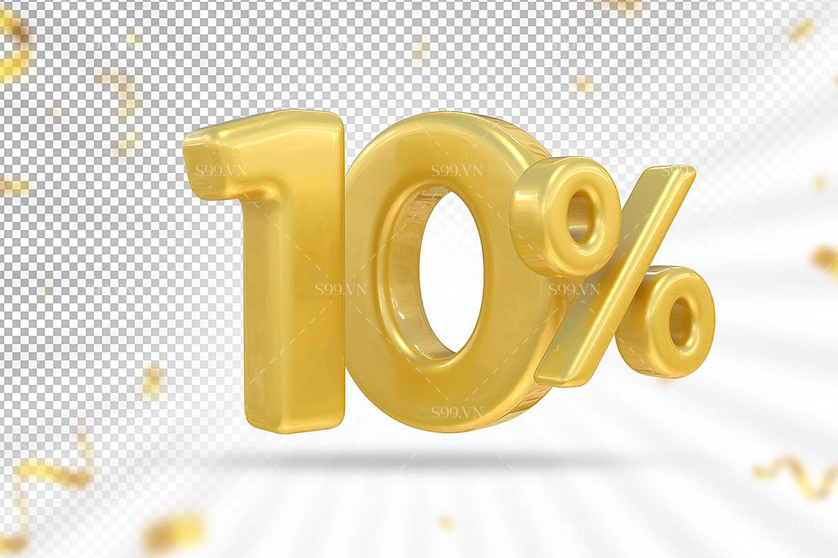 Hình ảnh số 10% màu vàng gold file PNG mẫu GP50