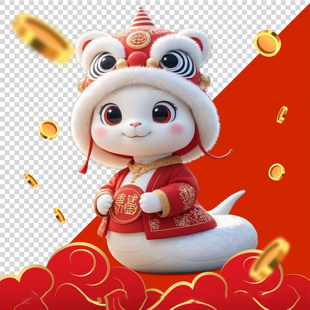 Hình ảnh con rắn năm mới cute file PNG mẫu OC94