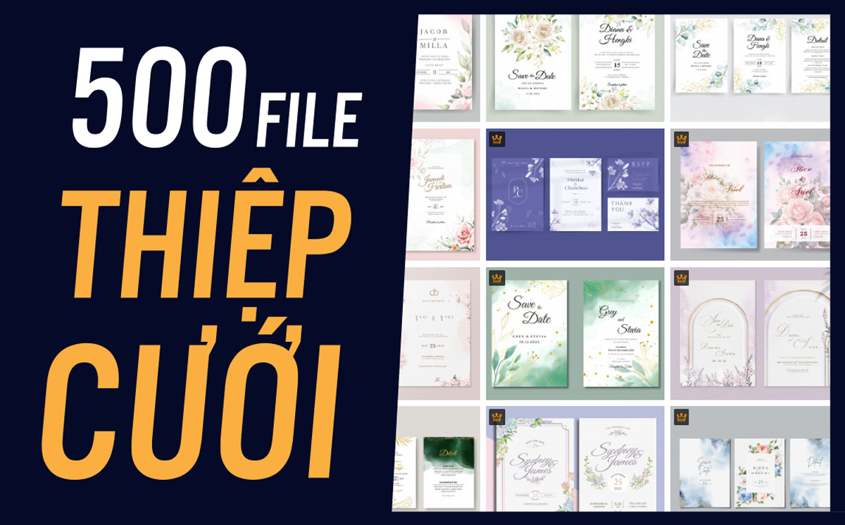 500+ file thiệp cưới vector chất lượng cao - CDR