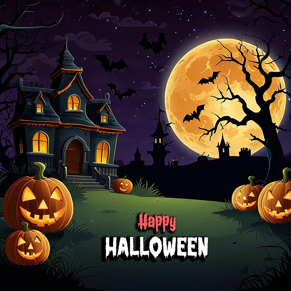 Banner ngôi nhà đêm halloween file PSD - mẫu số 332