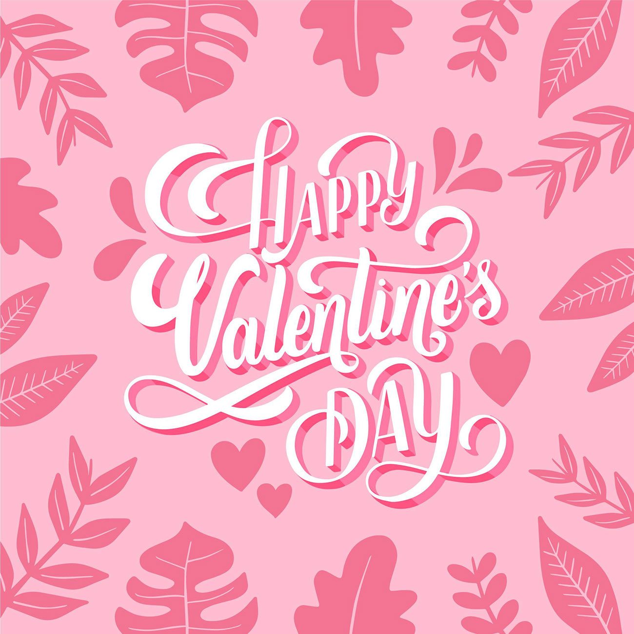 Banner valentine họa tiết lá cây file EPS