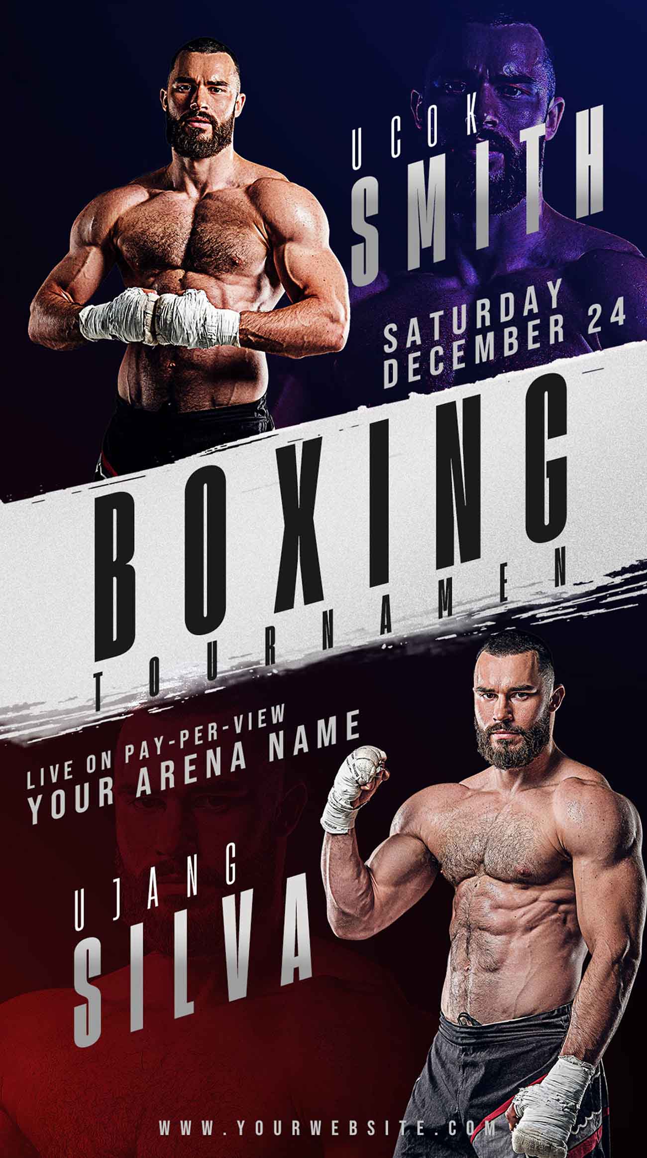 Poster giải thi đấu boxing A11 file PSD