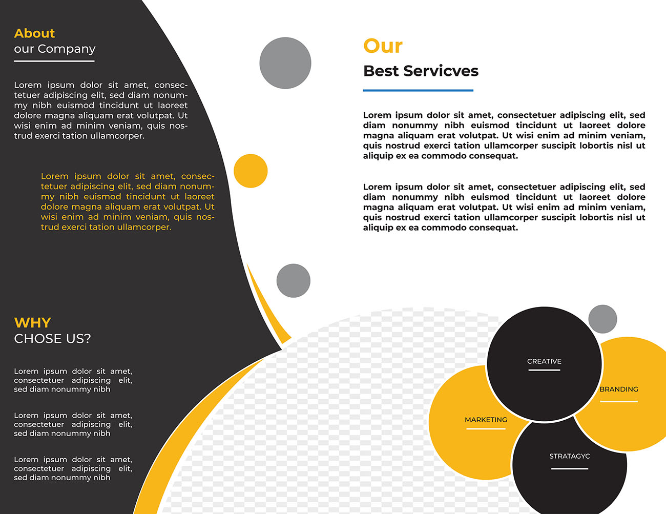 Brochure lĩnh vực kinh doanh file PSD mẫu D14