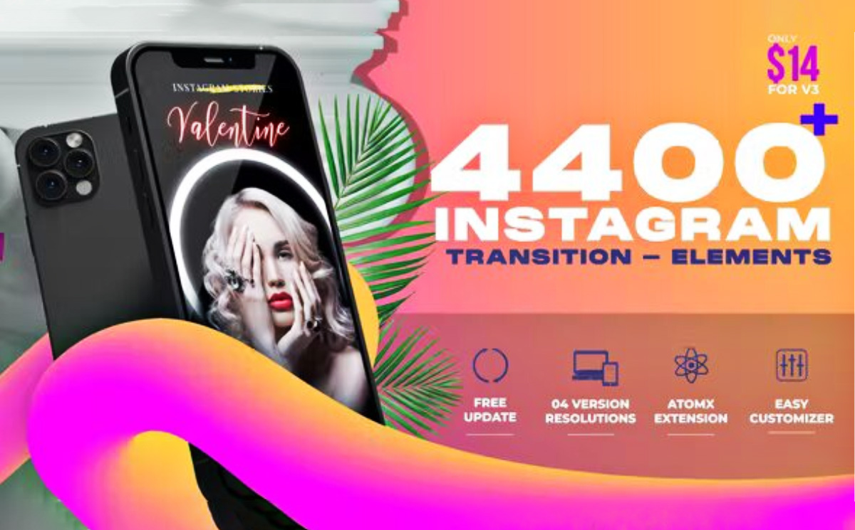 Gói thiết kế video Instagram - Instagram Stories Big Pack V3 - AtomX