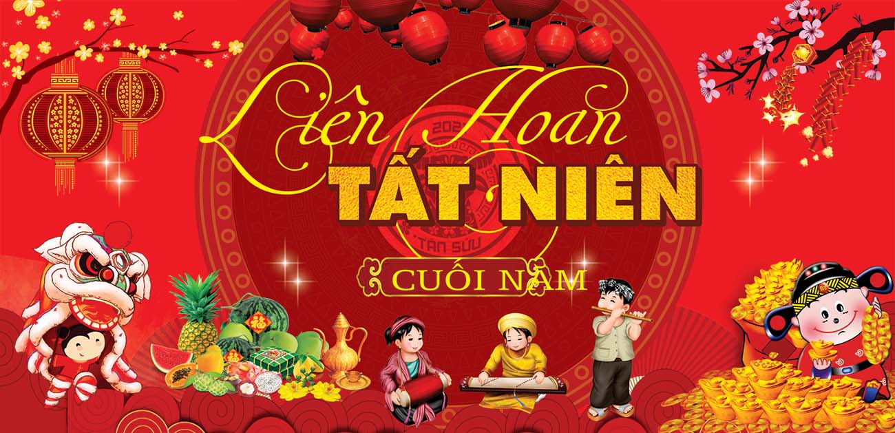 Backdrop tiệc tất niên cuối năm mẫu 33 - File Corel