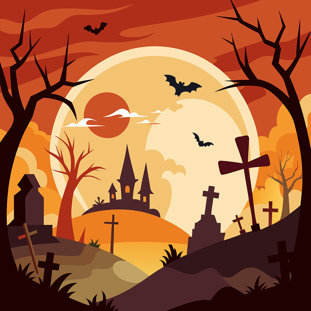 Background đêm trăng lễ hội hóa trang halloween file EPS - mẫu số 438