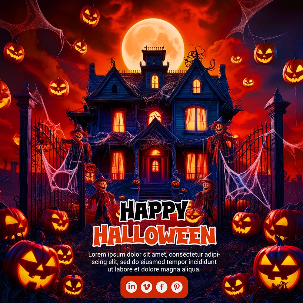 Poster lễ hội halloween file PSD mẫu MB349